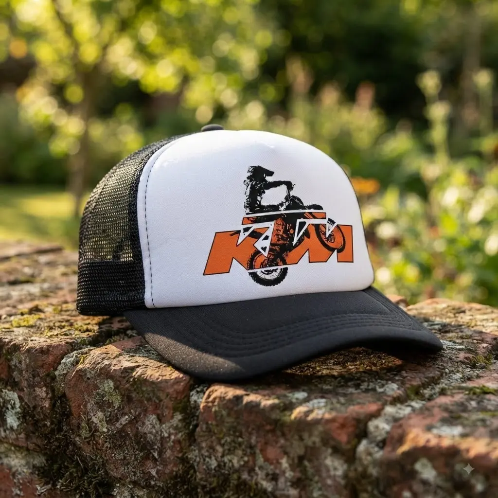 Extreme Sports Dirt Bike Rider Trucker Hat - Breathable Mesh Back Snapback