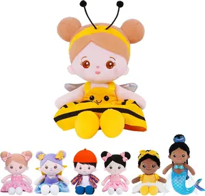 1 " Soft Baby Doll Toys for 1 + Year Old Girl Gifts, Birthday Gifts for 1 Year Old Girl Christmas Plush Toys Gift for Toddler Kids Yellow Bee Dress