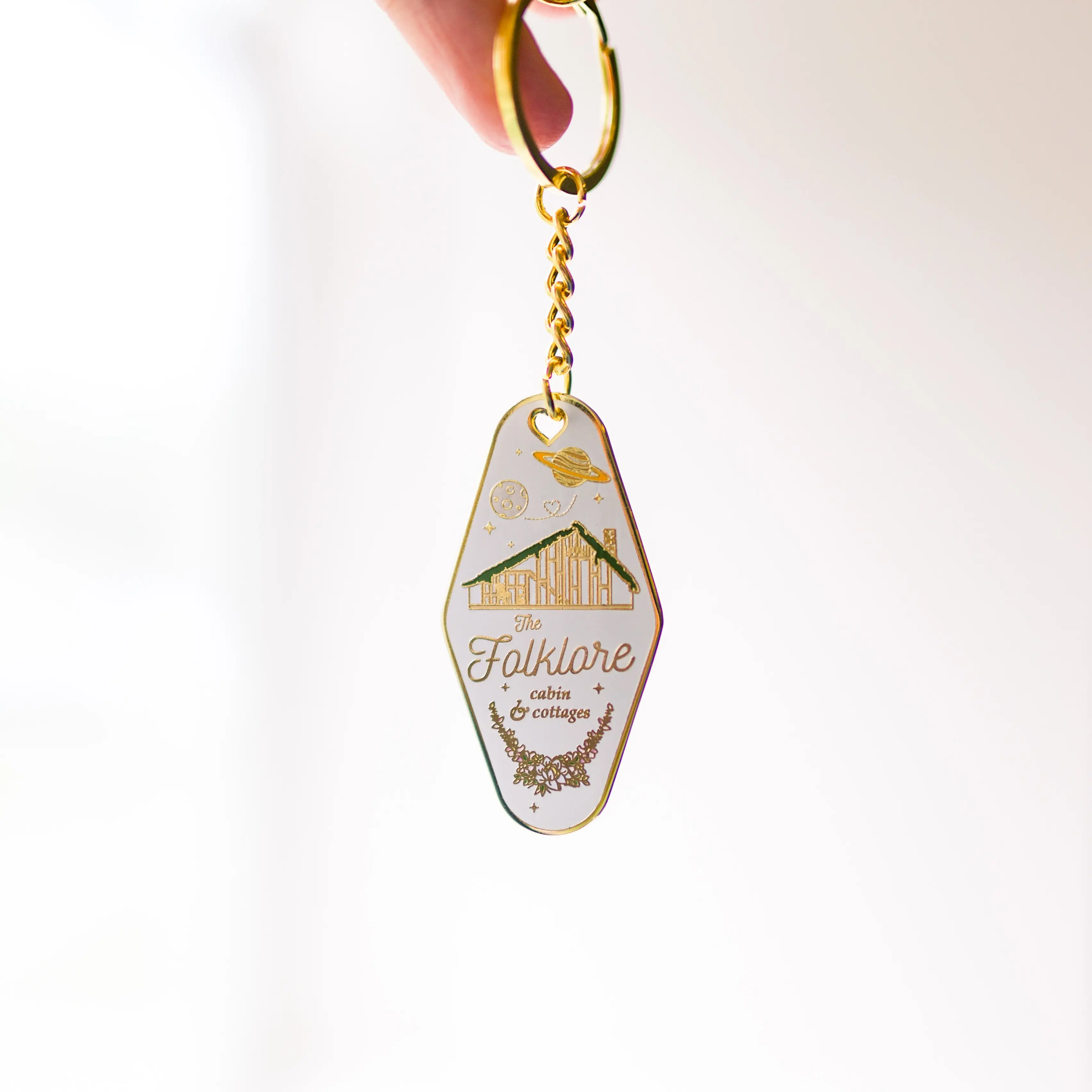 Folklore Cabin and Cottages Mini Motel Enamel Keychain, Motel Keychain ...