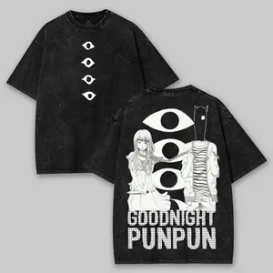 Goodnight Punpun Anime Double Printed Lightweight Acid Washed Tee, Dark Manga Aesthetic Unisex T-shirt, Streetwear, Graphic Tee