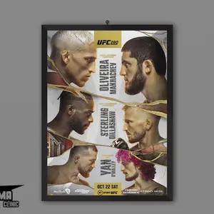 UFC 280 Poster - Oliveira vs Makhachev, Sterling vs Dillashaw, O'Malley vs Yan - Premium MMA Wall Art