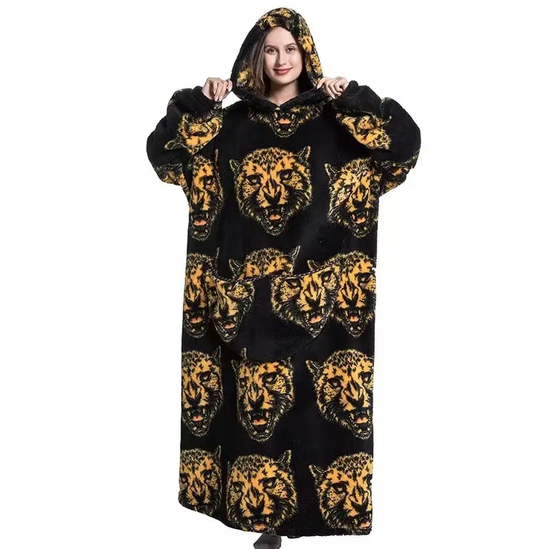 Leopard head warm clothing   enlarged ve