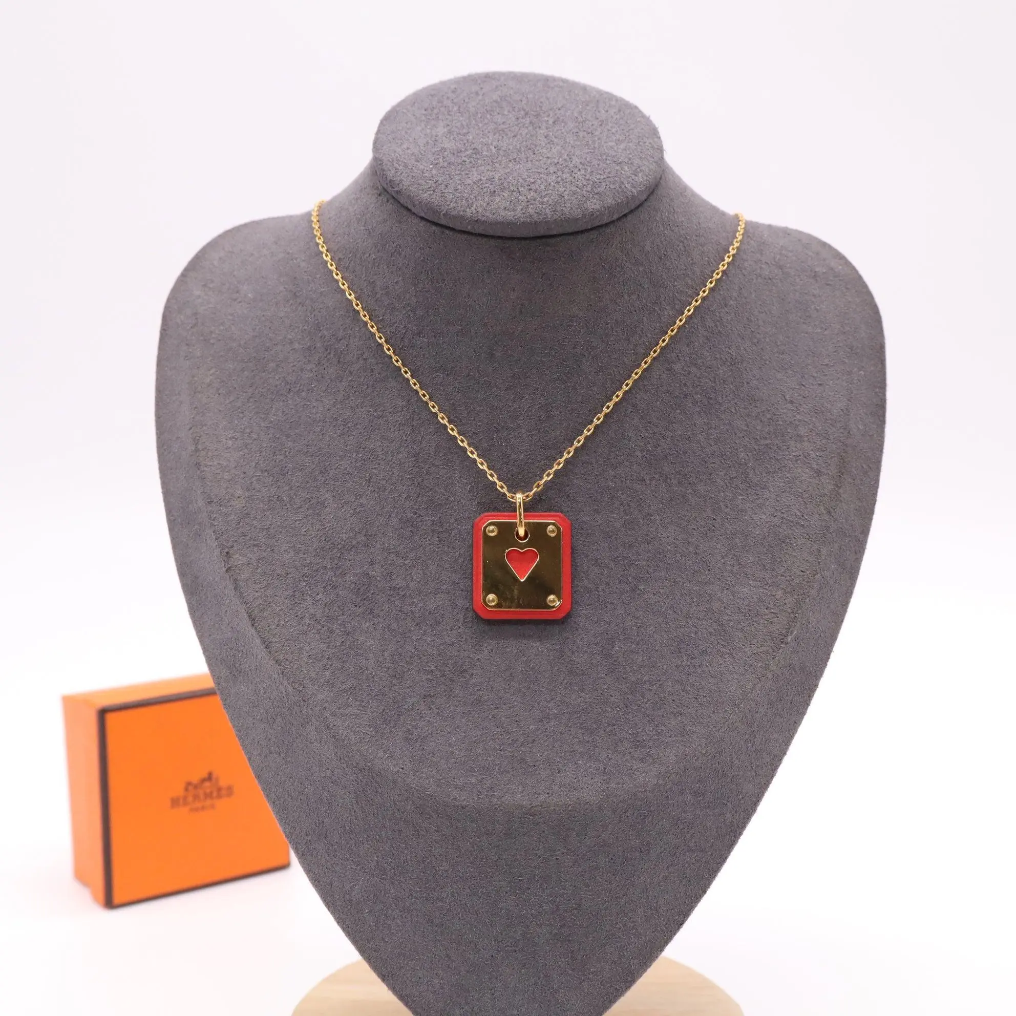 Pre-owned Hermès "As de Coeur" (Ace of Hearts) Pendant Necklace W22259