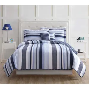 My World Mason Stripe Twin Quilt Set