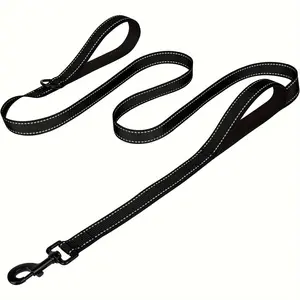 Reflective Double Handle Dog Leash – Heavy-Duty, Safe for Night Walks, Great for Large Breeds & Training