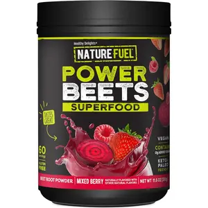 Concentrated Superfood Supplement Power Beets Powder Delicious Mixed Berry Flavor for Nitric Oxide Production Circulation Support and Energy Boost Non-GMO Daily Workout Drink Mix 60 Servings Packaging May Vary