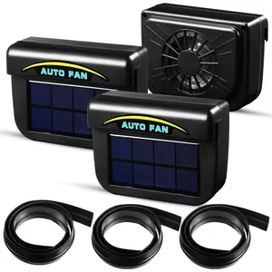 AutoFan 3 Pcs Solar Powered Car Ventilator Vehicle Exhaust Fan with Solar Panels Car Window Fan for Windshield Air Circulation Cooling System