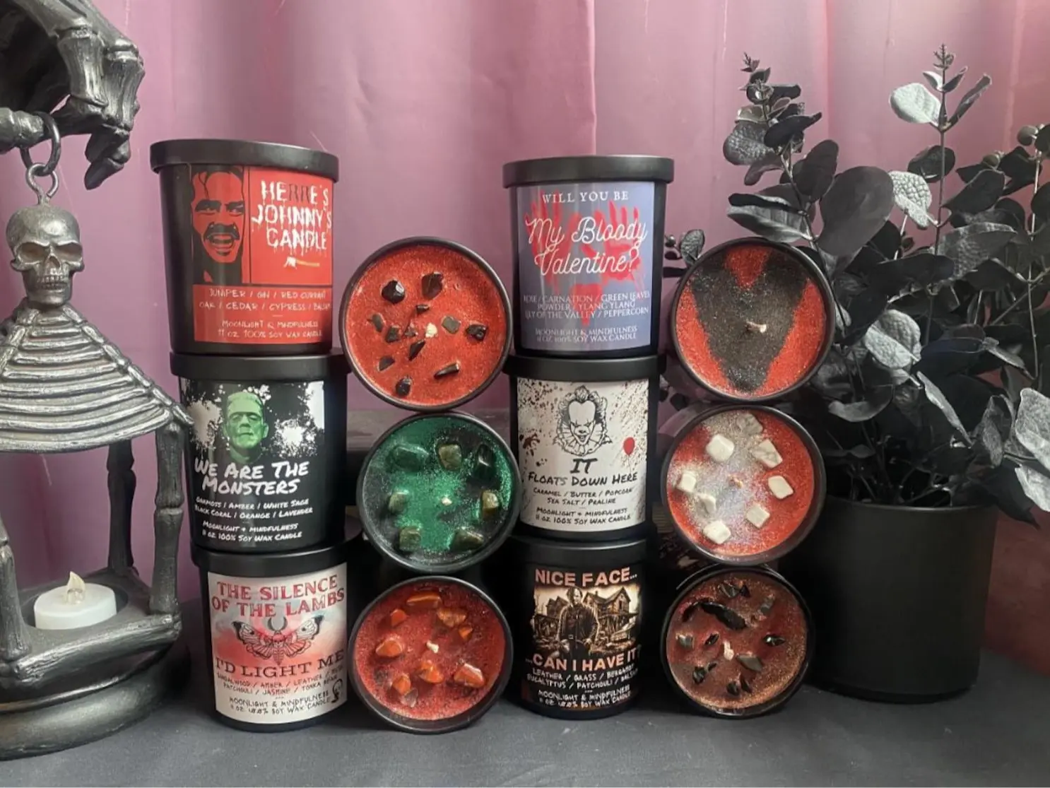 Horror Movie Candles, Halloween Lover Decor, Scary, Hand-Poure Soy Wax, Glitter Crystal, Spooky Season Gifts, Michael Myers, Creepy, Gothic