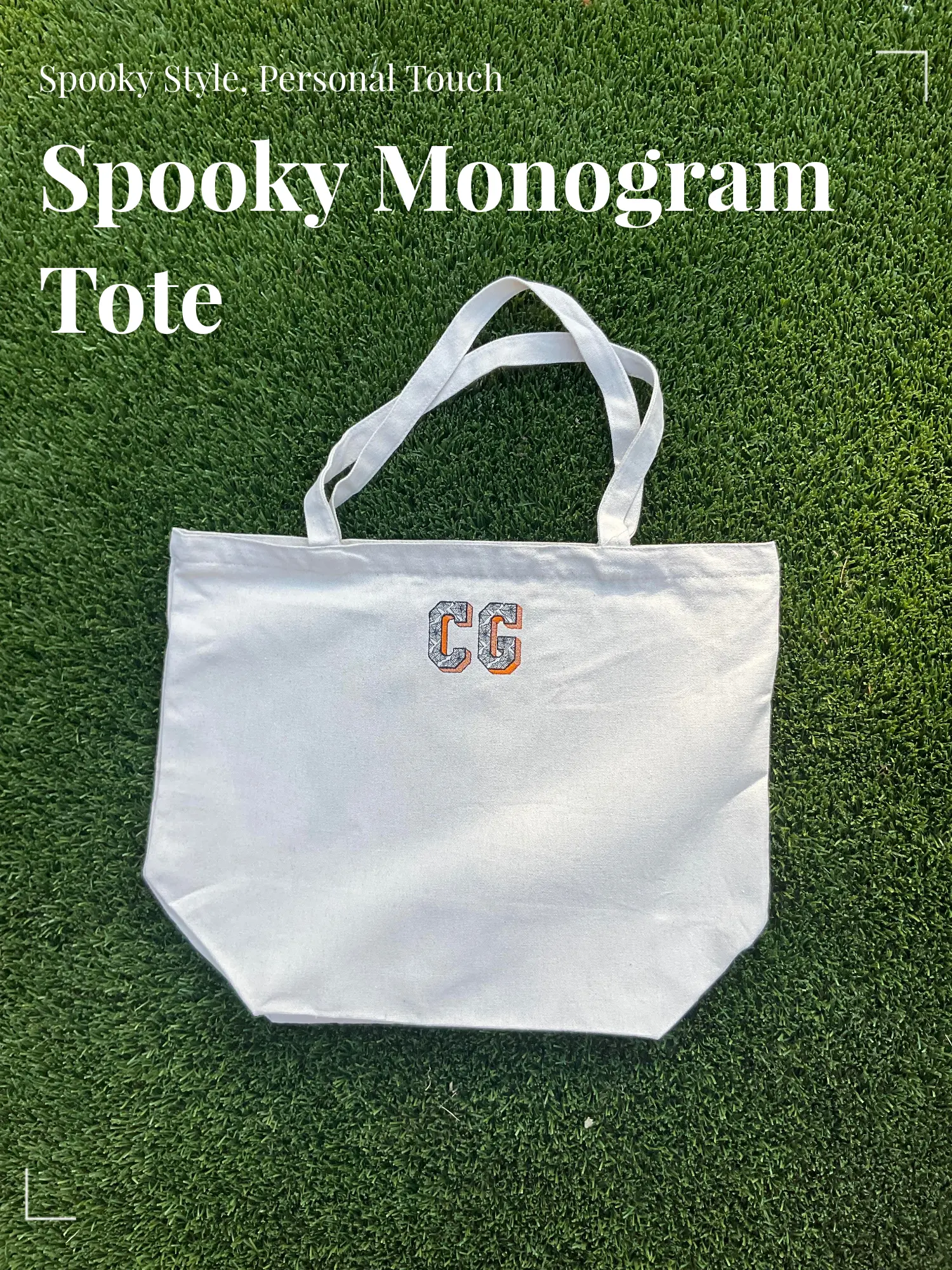 Custom Spooky Monogram Tote Bag