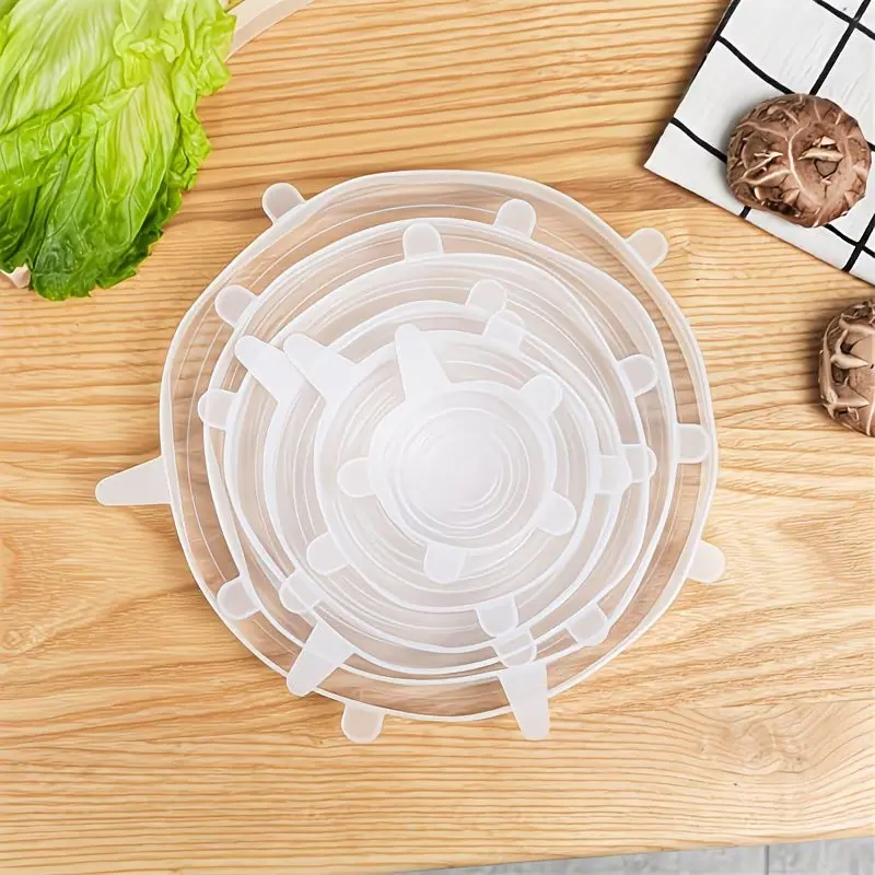 6/12 Pieces of Food Grade Silicone Fresh-keeping Covers, Safe Food Fresh-keeping Covers, Essential for Leak Proof Kitchens Secure Lids Bowl