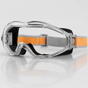 Anti Fog Safety Goggles Clear Gray Protective Eyewear Adjustable Strap Dust Splash Eye Protection for Cleaning DIY Yard Work Fits Over Glasses