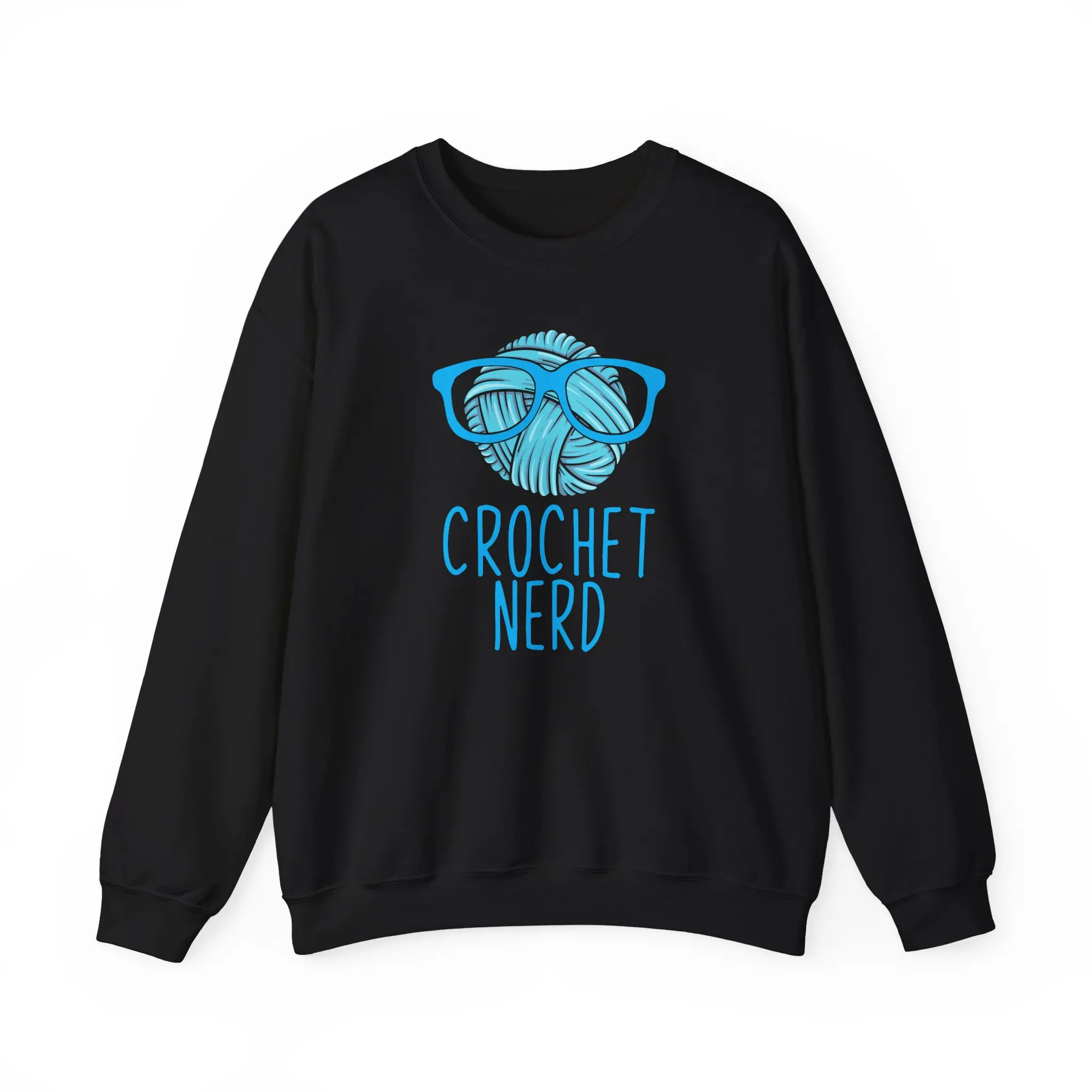 Crochet Nerd Lovers Funny Glasses Handicraft Yarn Sweatshirt, Men Women Crochet Lovers Christmas Gifts Crochet Sweatshirt