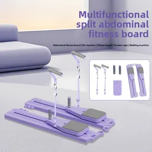 Multifunctional Split Abdominal Fitness Board with Knee Pads for Home Gym Core Strength Training & Pilates Reformer Machine Workout Exercise Platform Stomach Workout Equipment Sit Up Bar