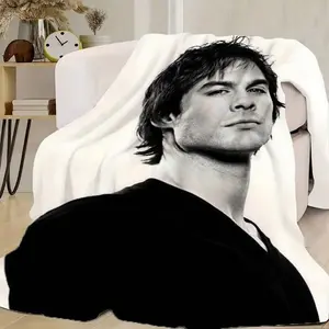 Monochrome Portrait Fleece Blanket - A Soft And Warm Blanket Suitable for Napping on The Sofa, in The Office, on The Bed, Or While Camping And Traveling, Making It a Versatile Gift for All Seasons., Flannel Blanket, Soft And Warm, All-Season Blanket