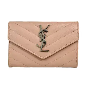 Pre-owned Yves Saint Laurent Leather Small Leather Goods Pink Classandre Card Holder