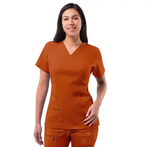 Elevated V-Neck Scrub Top by Adar  XXS-3XL / Cinnamon