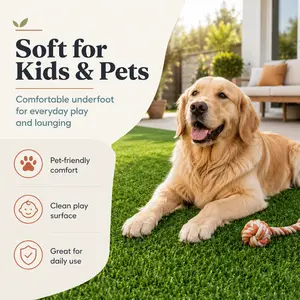 Installed once, lasts a decade 15 Sizes Artificial Grass Turf | 0.6in Thick | No Mowing Pet Friendly Fake Grass for Backyard