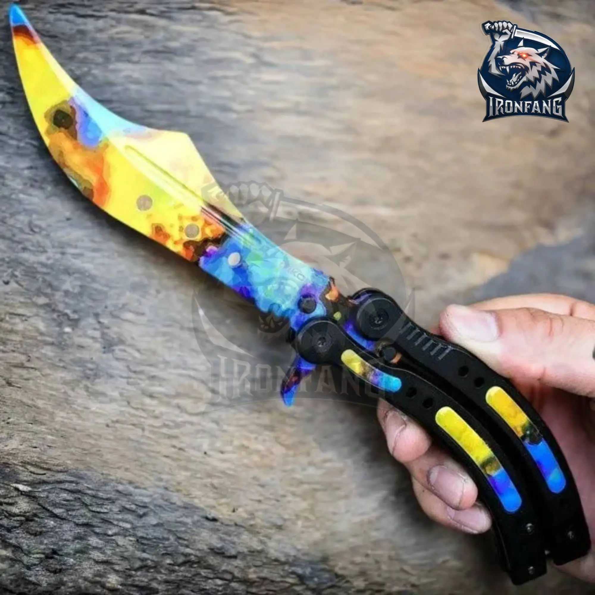 Case Harden Skin CSGO 7.5" Fix Blade Training  ironfangknife