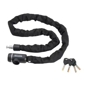 VEVOR Bike Chain Lock, 3.94 Ft Combination Bicycle Chain Lock with 3 Keys, Heavy Duty Anti-Theft High Security Bike Locks, Perfect for Bike, Motorcycle, Scooter, Bicycle, Door, Fence or Gate, 10mm
