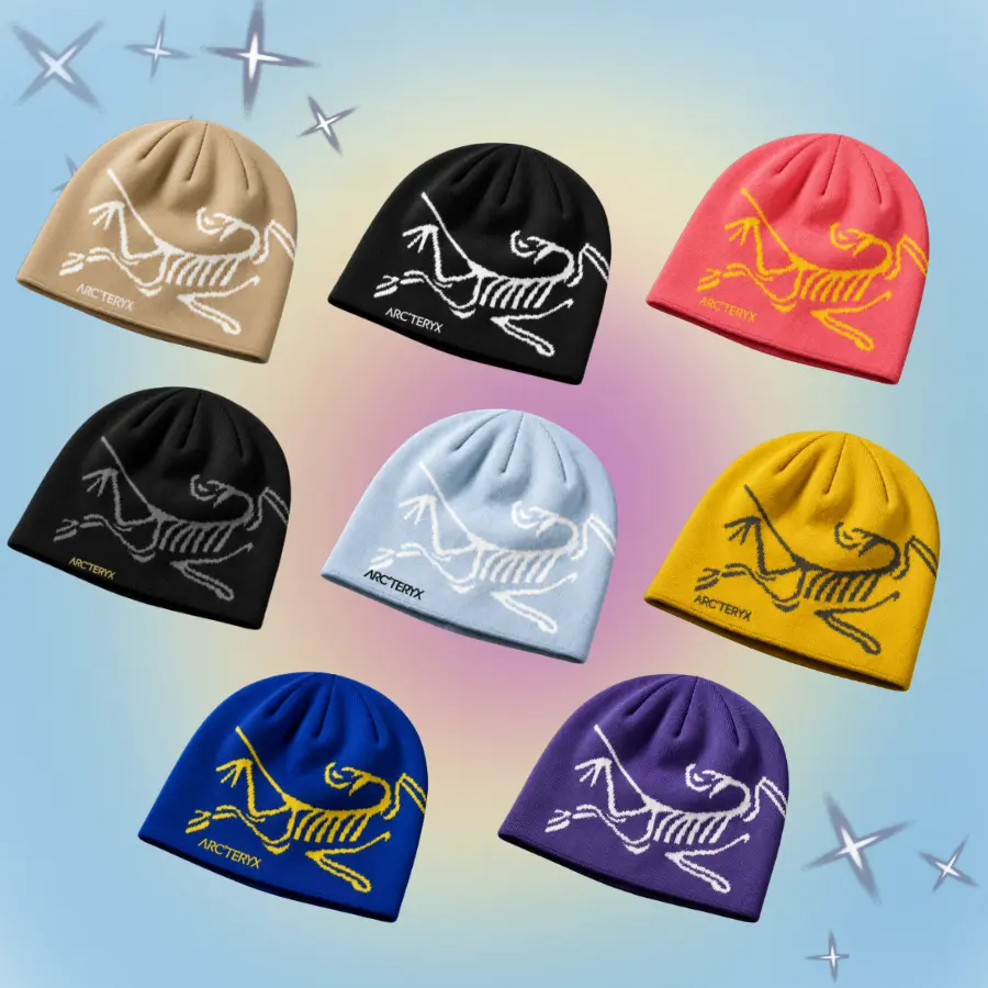 Arc'teryx Knit Beanie – Trendy Bird Logo Winter Hat, Warm Stretch Unisex Cap for Men Women, Cozy Ski Snow Outdoor Gear, Y2K Streetwear Style, Minimalist Fashion Essential for Cold Weather