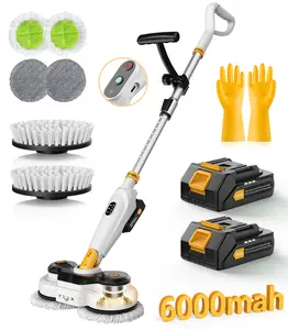 Qimedo Battery Electric Mop M3, 800RPM Cordless Electric Power Scrubber & Mops for Floor Cleaning, Best Automatic Spin Mops with Smart Display, Rotating Mop with LED Light & Water Spray