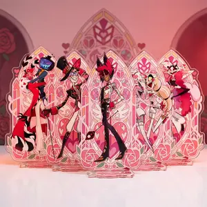 Anime "Hazbin Hotel" Clear Acrylic Standee 15cm Keychain Charlie Morningstar & Alastor, Valentine's Day Desk Decor Birthday Gift