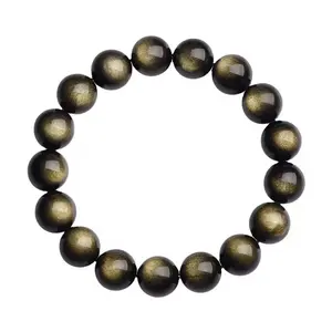 7A Premium Gold Obsidian Bracelet; High Grade Golden Obsidian; 7A Rainbow Obsidian Bracelet; Iridescent Obsidian Hand Beaded Bracelet