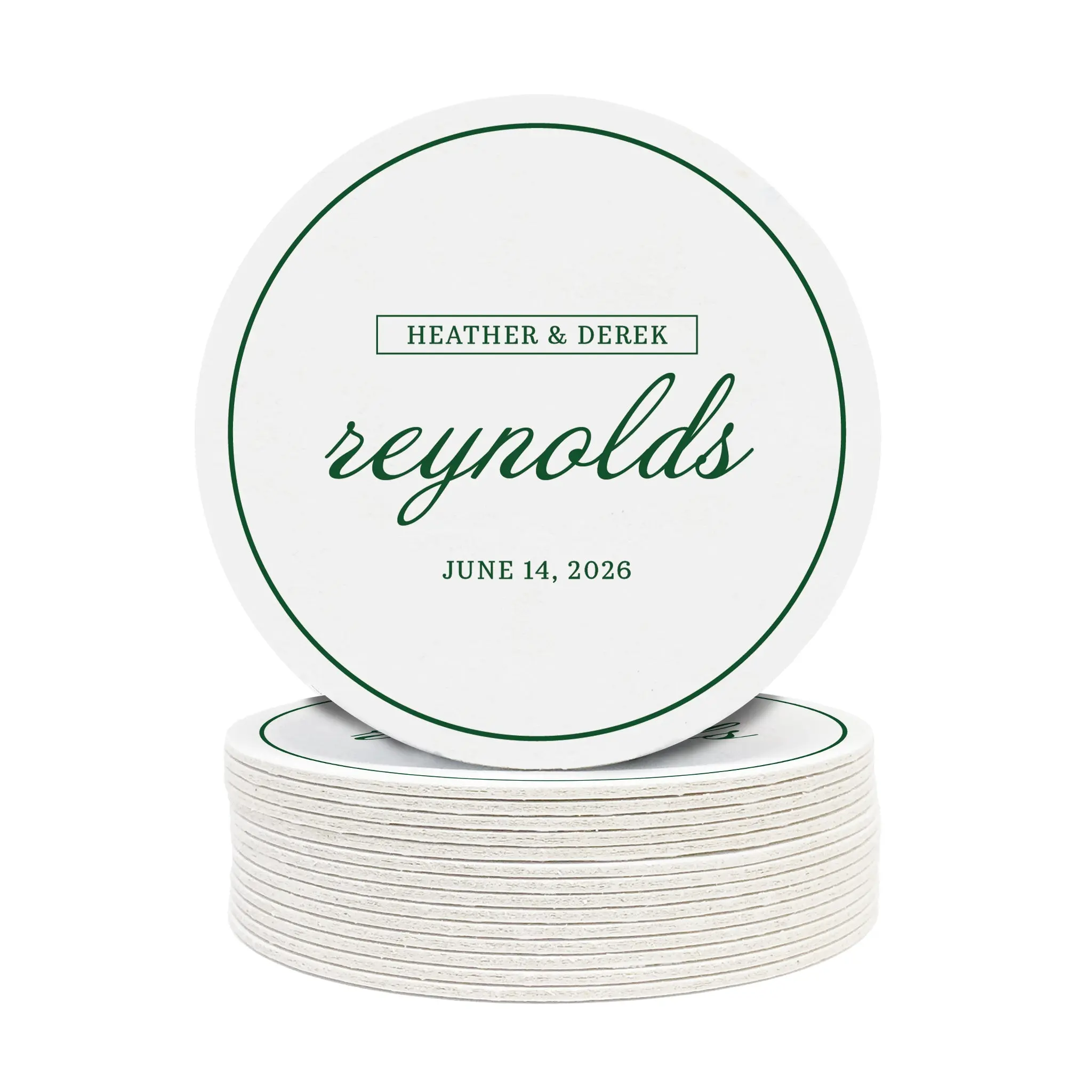 Classic Last Name Wedding Coasters