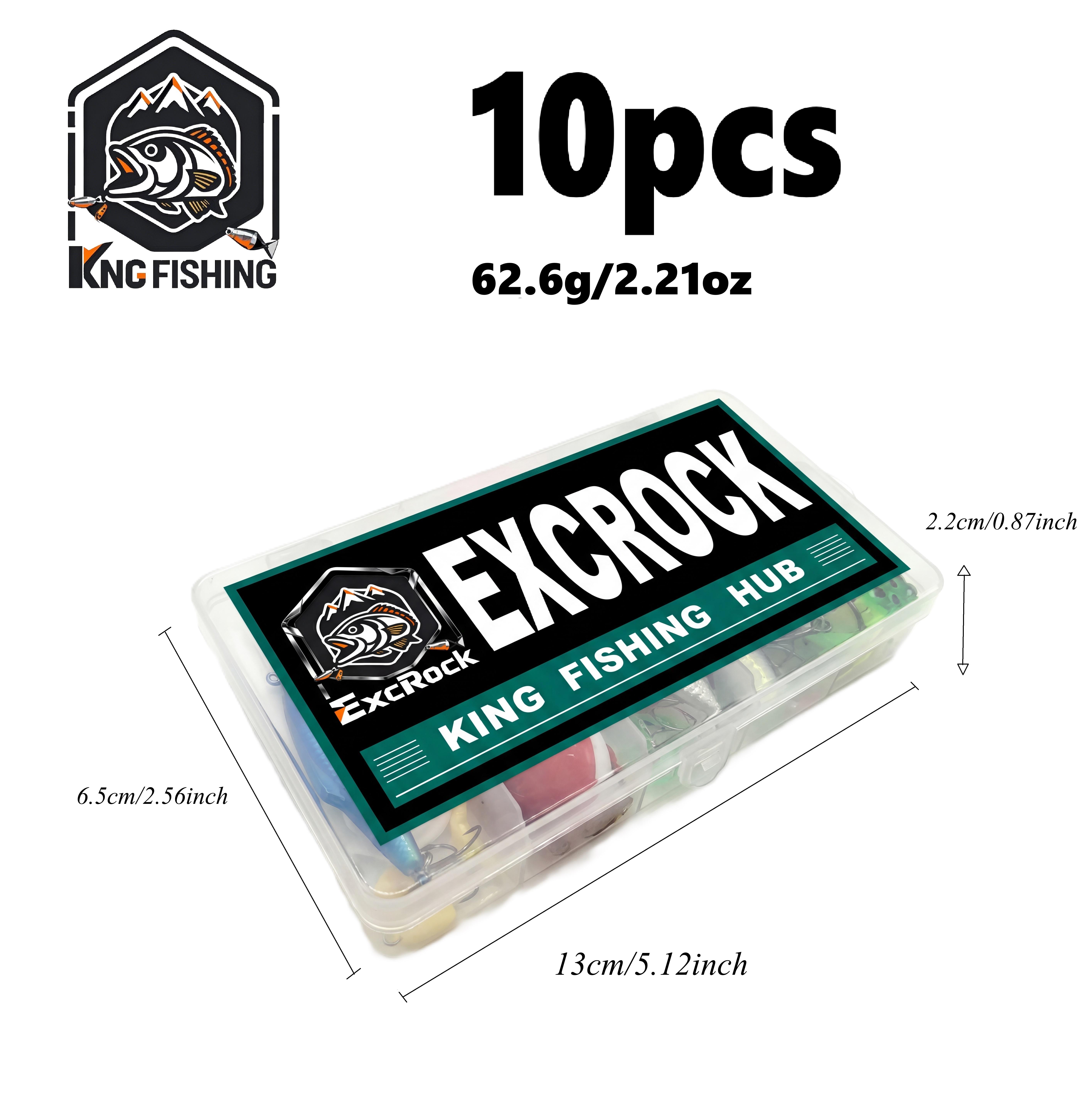 EXCROCK 10pcs Topwater mini Frog Fishing Lure Set/Kit with Hooks, Lifelike Artificial Bait, Fishing Accessories, Solocamping, Minnows Lure Set