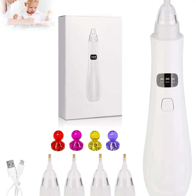 Rechargeable Battery-Powered Electric Vacuum Diamond Painting Pen - ABS Diamond Art Tools with 4 Replaceable Tips, Vacuum Pickup, Ergonomic Long Grip, Easy to Carry, Durable, Better Control, Beginner-Friendly for 3D Drills, Craft Enthusiasts Gift