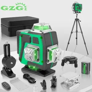 GZG 16 Lines Laser Level with: 1*Batteries  1*Tripod  1* Fabric bag  1*L-bracket  1*Charging wire  1*Remote control   1*Convertor  for Accurate Measurements, High Precision Laser Leveling Instrument for Construction & DIY Projects
