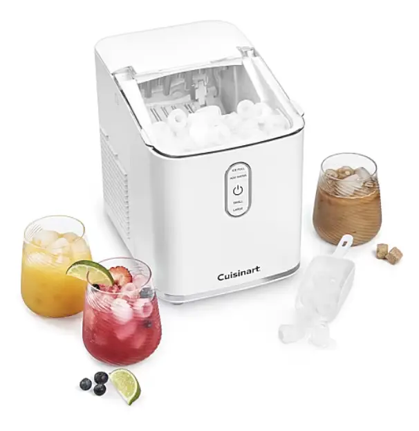 Cuisinart Compact Bullet Ice Cube Maker, Portable Countertop Ice Maker for Home, Kitchen, Office and Parties, Compact Ice Machine for Fresh Ice On Demand, Convenient Ice Maker for Everyday Drinks, Entertaining, RV and Small Spaces