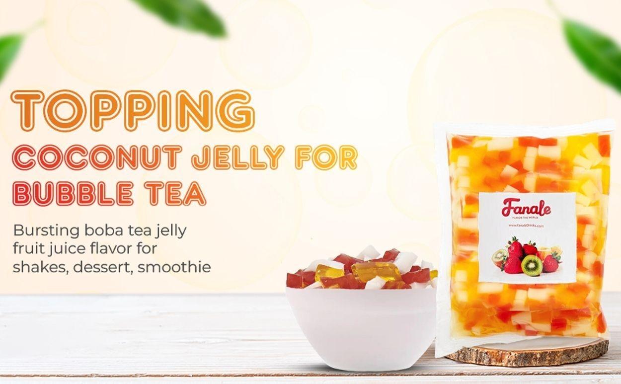 Fanale Coconut Jelly Topping nata de coco for Bubble Tea | Rainbow Konjac Jelly Topping for Boba Tea, Smoothies, Slushes, Desserts 400g(Pack Of 1) Fanale Coconut Jelly Topping nata de coco for Bubble Tea | Rainbow Konjac Jelly Topping for Boba Tea, Smoothies, Slushes, Desserts 400g(Pack Of 1)