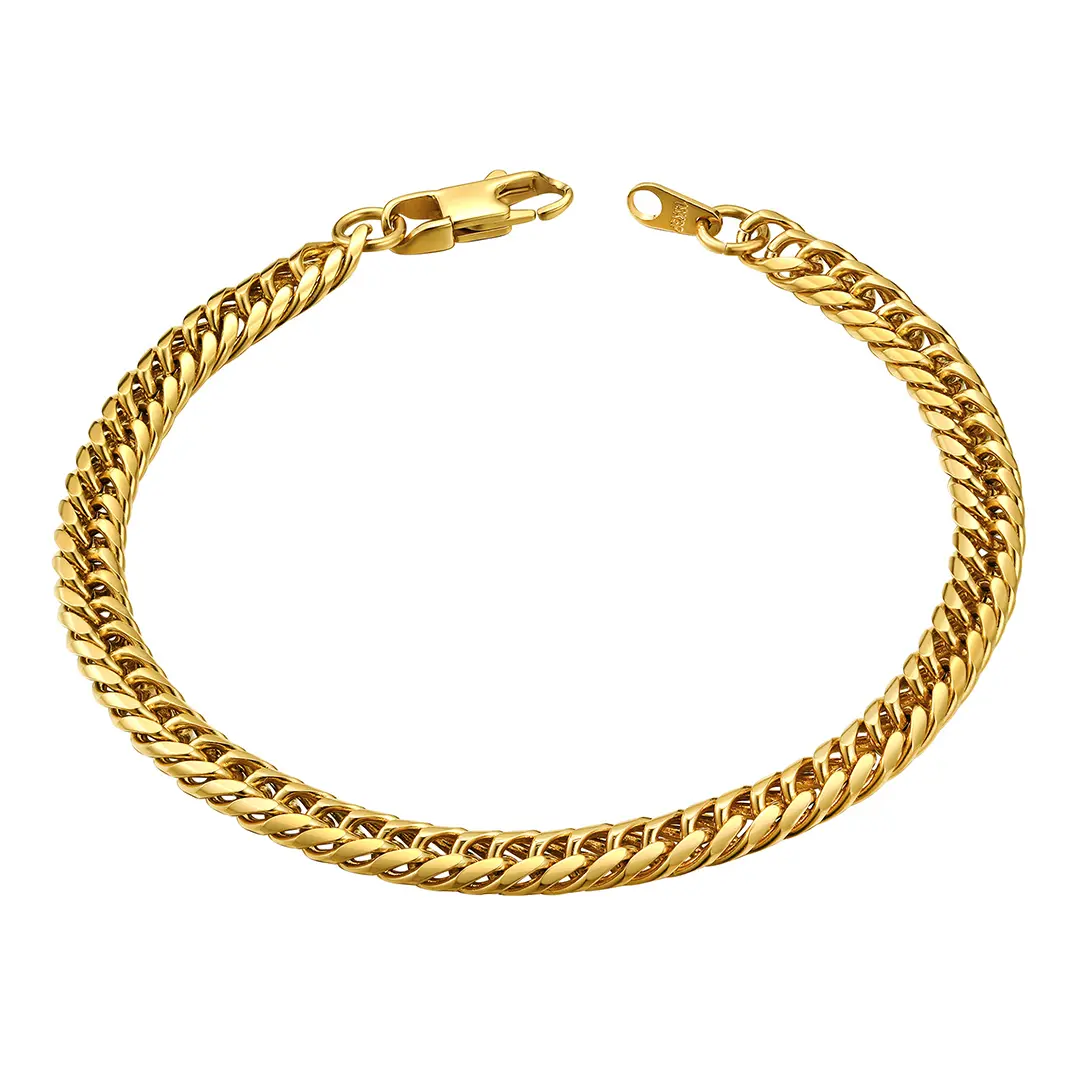 FaithHeart Chunky Franco Curb Chain Bracelet, Unisex Artificial Gemstone Jewelry Accessory, Chunky Chain Bracelet, Classic