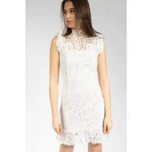 Luxx Lace Ruffle Trim Dress