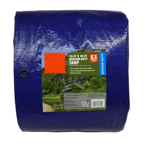 Medium-Duty Tarp, 10' x 20', Made of PE Material Resistance