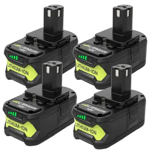 8.0Ah Replacement for Ryobi 18V Battery Compatible with Ryobi 18 Volt ONE+ Plus P107 P108 P102 P103 P104 P105 P109 P122 PBP005 Cordless Tools 4Pack  battery