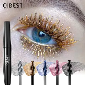 Sparkling Eyelash Mascara Glitter Flakes, Waterproof Volumizing Long-Lasting Eye Makeup, Silver Color Blue Options