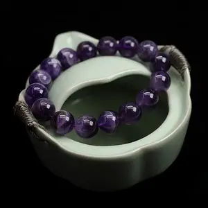 Natural Amethyst Bracelet for Women & Men 19 Beads 10mm Dreamy Elegant Protection Good Luck Wealth Talisman Unisex Versatile Jewelry Gift Hand Selected Crystals