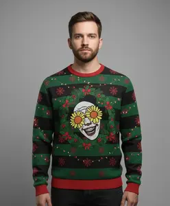 Horror Trollface Weihnachtspullover Lustig Ugly Sweater Unisex 3D Print Christmas Sweater Cozy Lightweight Warmth Ideal for Fall Winter Festive Holiday Styling