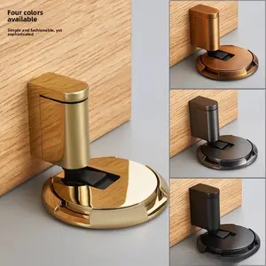 Windproof ground suction and anti-collision new mechanical invisible bathroom door blocker rear top door touch door stop without punching door suction