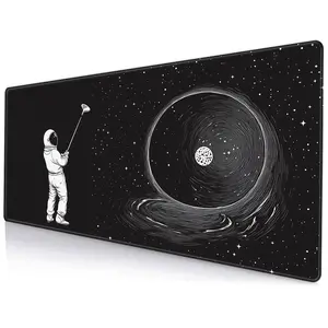 Astronaut Pattern Mouse Pad, Large Mouse Pad, Non-slip Rubber Base Mousepad, Rectangle Desk Keyboard Mat for Home Office Game Room