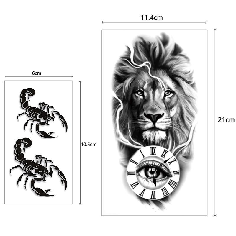 36 Sheets Temporary Tattoos Stickers, 12 Sheets Fake Body Arm Chest Shoulder Tattoos for Men or Women with 24 Sheets Tiny Black Waterproof