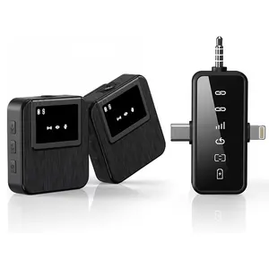 3-in-1 Wireless Lavalier Microphone for iPhone, Android, Camera – 100m Long Range, AI Noise Cancellation, 20H Battery Life, Mini Clip Mic for Video Recording, Vlogging, Content Creation