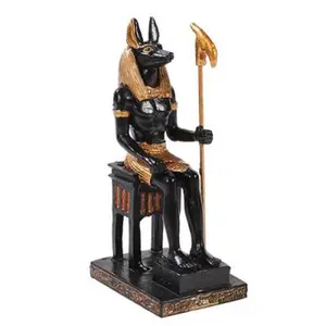Anubis on Throne – Mini Egyptian God of Death Statue