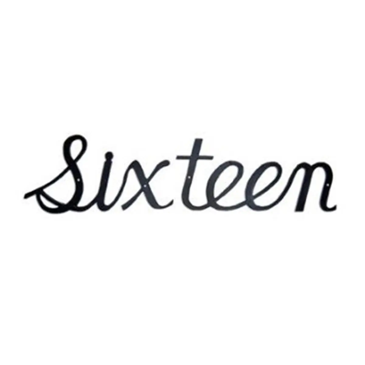212 MAIN Small-Size Aluminium Metal House Number Sign, SHN-16sm Model (Number 16), Enamel Finish, Script Font, Handcrafted Home Supplies Decor, Satin Black, 3.125 w x 3.125 h x 0.13 d in