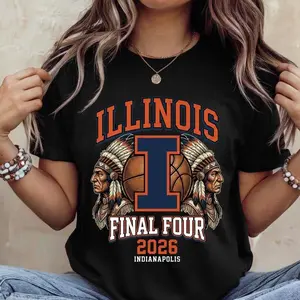 Illinois Final Four 2026 T-Shirt | Basketball Logo, Indianapolis T-Shirt, Illinois basketball fan gift, March Madness 2026 graphic tee