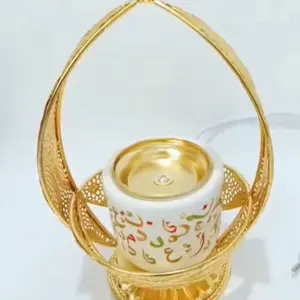 Electric Incense Burner Exquisite with Gold-Plated Design and Decorative Elements