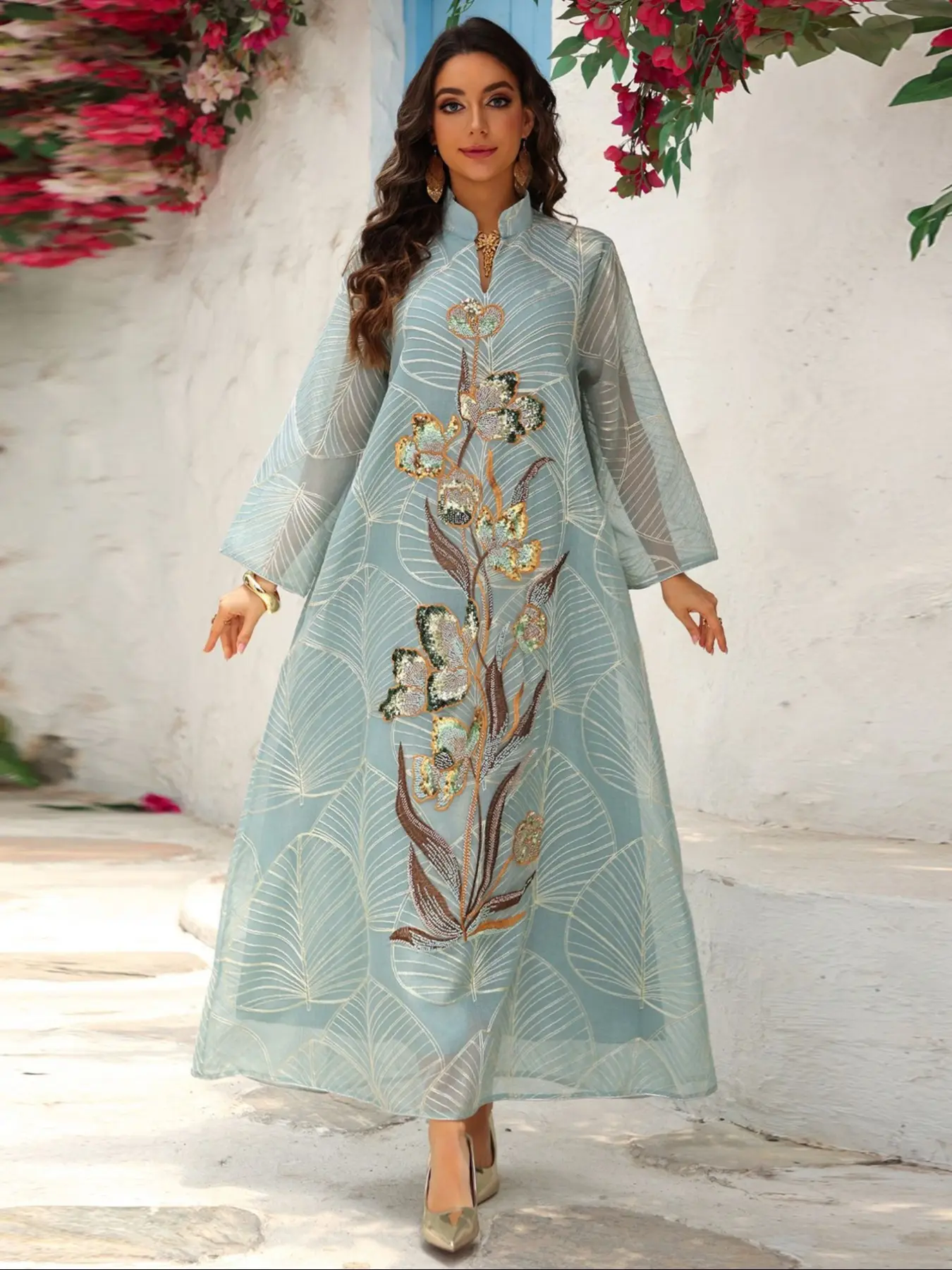 Women's Traditional Style Sequined Mesh Kaftan Dress, Middle Eastern Fashion Evening Gown Abaya, Perfect for Special Occasions, Womenswear - TikTok Shop Women's Traditional Style Sequined Mesh Kaftan Dress, Middle Eastern Fashion Evening Gown Abaya, Perfect for Special Occasions, Womenswear - TikTok Shop