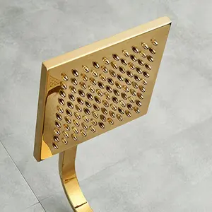 Golden Shower Faucet System Rainfall Shower Head Golden Shower Faucet Wall-mounted Shower Head Bare Faucet With Bathtub Nozzle